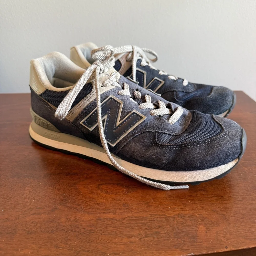 New Balance 574 Navy and Gray Sneakers Size 9.5